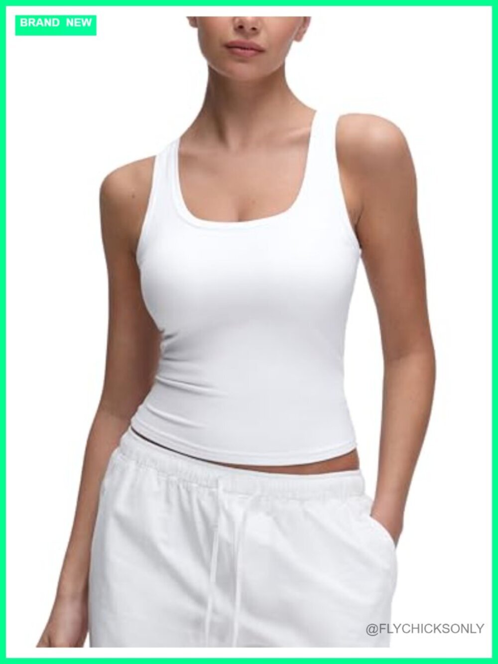 Softembrace Scoop Neck Tank Top - Casual Sleeveless Crop Tank
